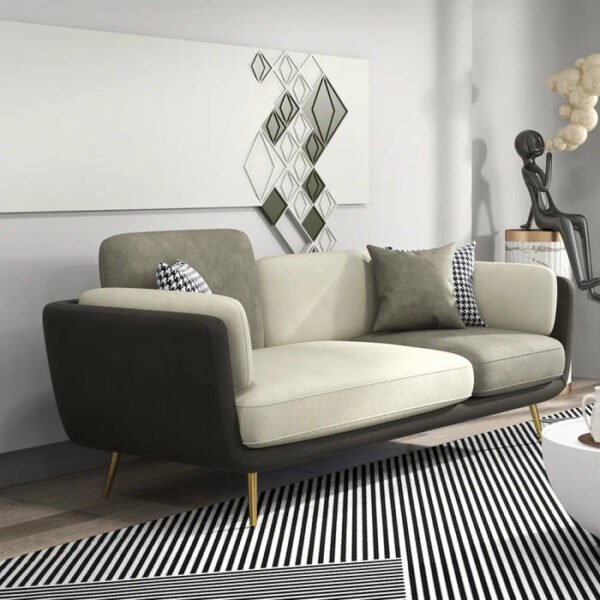 Aurelio Dual-tone Luxury Fabric Sofa 2 Seater