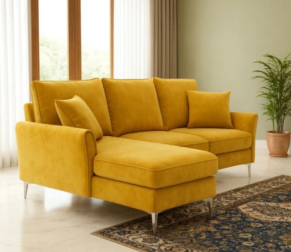 Aurora Mustard Luxe L-shape Sofa Aurora Mustard Luxe L-shape Sofa