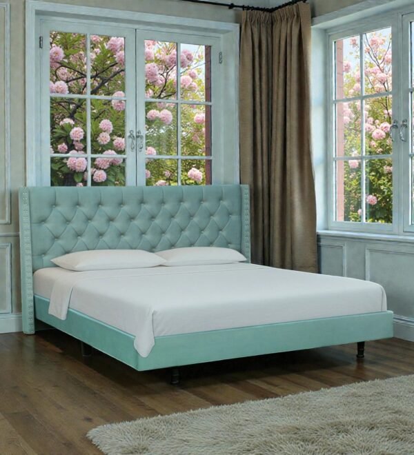 Aurora Tufted Uphoistered Bed With Winged Headboard Aurora Tufted Uphoistered Bed With Winged Headboard