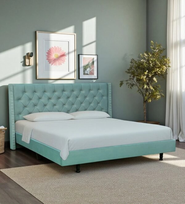 Aurora Tufted Uphoistered Bed With Winged Headboard Aurora Tufted Uphoistered Bed With Winged Headboard