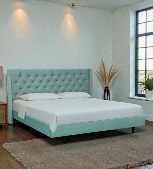 Aurora Tufted Uphoistered Bed With Winged Headboard Aurora Tufted Uphoistered Bed With Winged Headboard