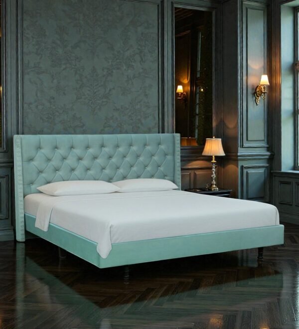Aurora Tufted Uphoistered Bed With Winged Headboard Aurora Tufted Uphoistered Bed With Winged Headboard