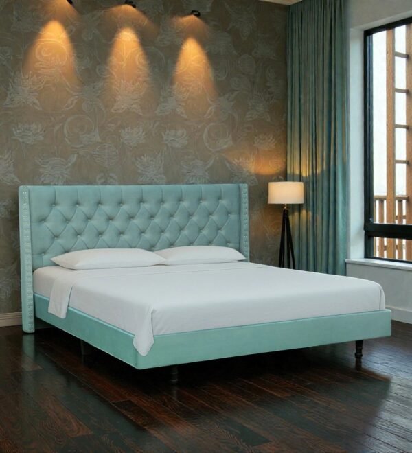 Aurora Tufted Uphoistered Bed With Winged Headboard Aurora Tufted Uphoistered Bed With Winged Headboard