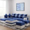 Azure Grid Modular L-shape Sofa