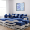 Azure Grid Modular L-shape Sofa