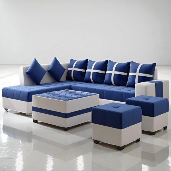 Azure Grid Modular L-shape Sofa