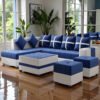 Azure Grid Modular L-shape Sofa