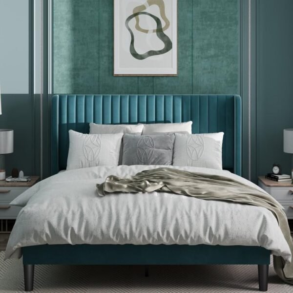 Azaure Royale Vertical Channel Upholstered Bed Azaure Royale Vertical Channel Upholstered Bed