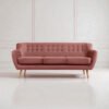 Blush Haven Tufted Fabric 3-seater Sofa