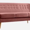 Blush Haven Tufted Fabric 3-seater Sofa