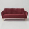 Burgunday Royale Channel-tufted Velvet 3-seater Sofa Burgunday Royale Channel-tufted Velvet 3-seater Sofa