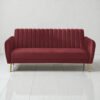 Burgunday Royale Channel-tufted Velvet 3-seater Sofa Burgunday Royale Channel-tufted Velvet 3-seater Sofa