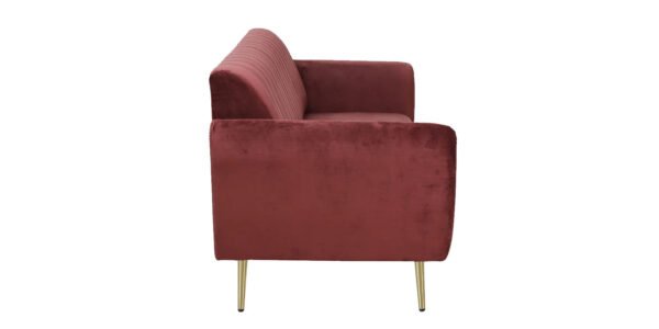 Burgunday Royale Channel-tufted Velvet 3-seater Sofa Burgunday Royale Channel-tufted Velvet 3-seater Sofa