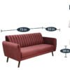 Burgunday Royale Channel-tufted Velvet 3-seater Sofa Burgunday Royale Channel-tufted Velvet 3-seater Sofa