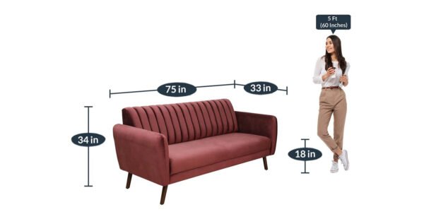 Burgunday Royale Channel-tufted Velvet 3-seater Sofa Burgunday Royale Channel-tufted Velvet 3-seater Sofa