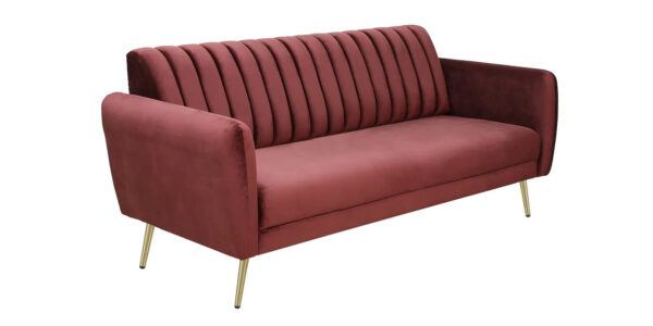 Burgunday Royale Channel-tufted Velvet 3-seater Sofa Burgunday Royale Channel-tufted Velvet 3-seater Sofa
