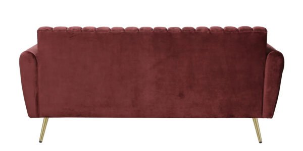 Burgunday Royale Channel-tufted Velvet 3-seater Sofa Burgunday Royale Channel-tufted Velvet 3-seater Sofa
