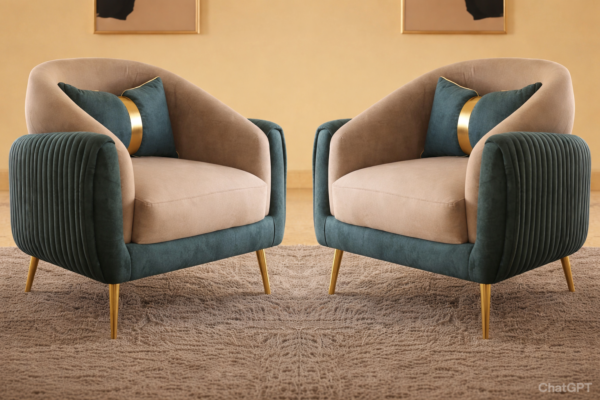 Aura Luxe Dual-tone Accent Chair