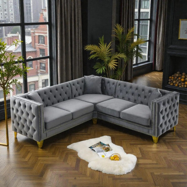 Imperial Grey Chestifield Sectional