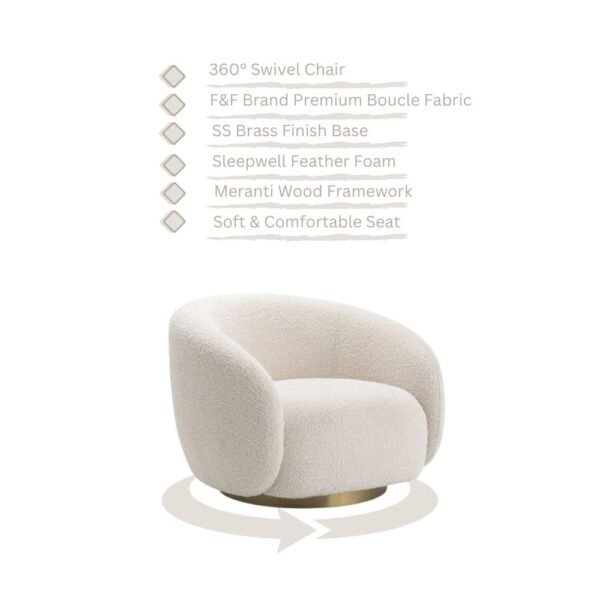 Ivory Orbit Accent Chair