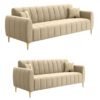 Linea Luxe Channel-tufted Upholstered Sofa Set