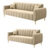 Linea Luxe Channel-tufted Upholstered Sofa Set