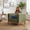 Olive Luxe Channel Tufted Accent Chair Olive Luxe Channel Tufted Accent Chair