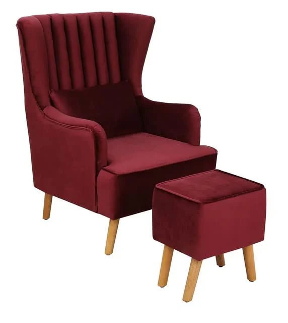 Crimson Comfort Wing Chair Set Crimson Comfort Wing Chair Set