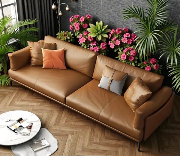 Saddle Luxe Leather L-shape Sofa