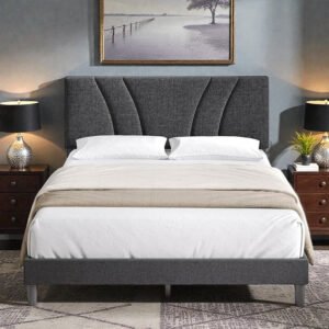 Serene Curve Upholstered Bed
