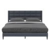 Slate Grid Upholstered Bed