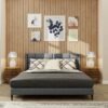 Slate Grid Upholstered Bed