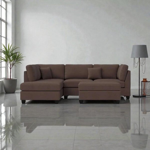 Milano Luxe L-shape Sectional Sofa With Ottoman Milano Luxe L-shape Sectional Sofa With Ottoman