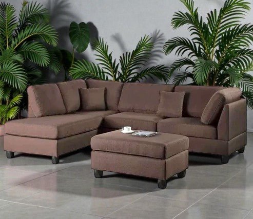 Milano Luxe L-shape Sectional Sofa With Ottoman Milano Luxe L-shape Sectional Sofa With Ottoman