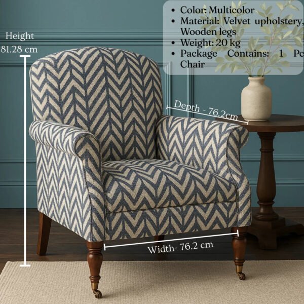 Zara Chevron Luxury Accent Chair Zara Chevron Luxury Accent Chair